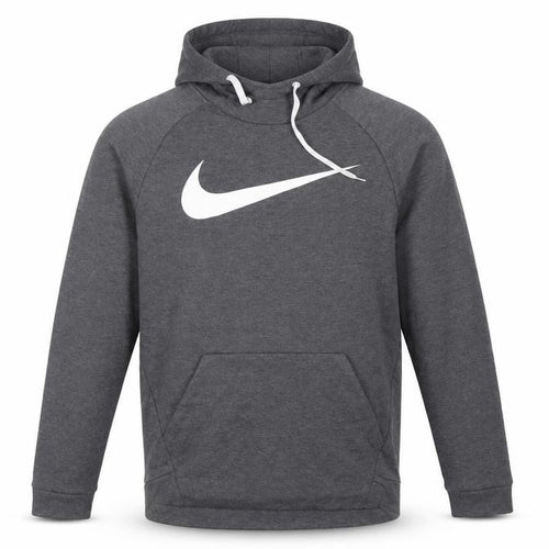 Nike Men's Grey M Dri-FIT Swoosh Pullover Hoodie Graphic Print