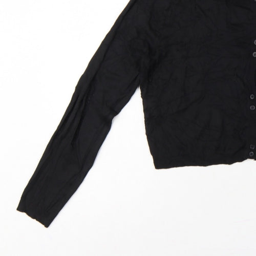 Zara Women’s Black Size 8 Cable Knit Button Cardigan Long Sleeve