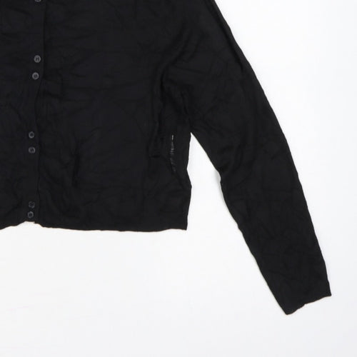 Zara Women’s Black Size 8 Cable Knit Button Cardigan Long Sleeve