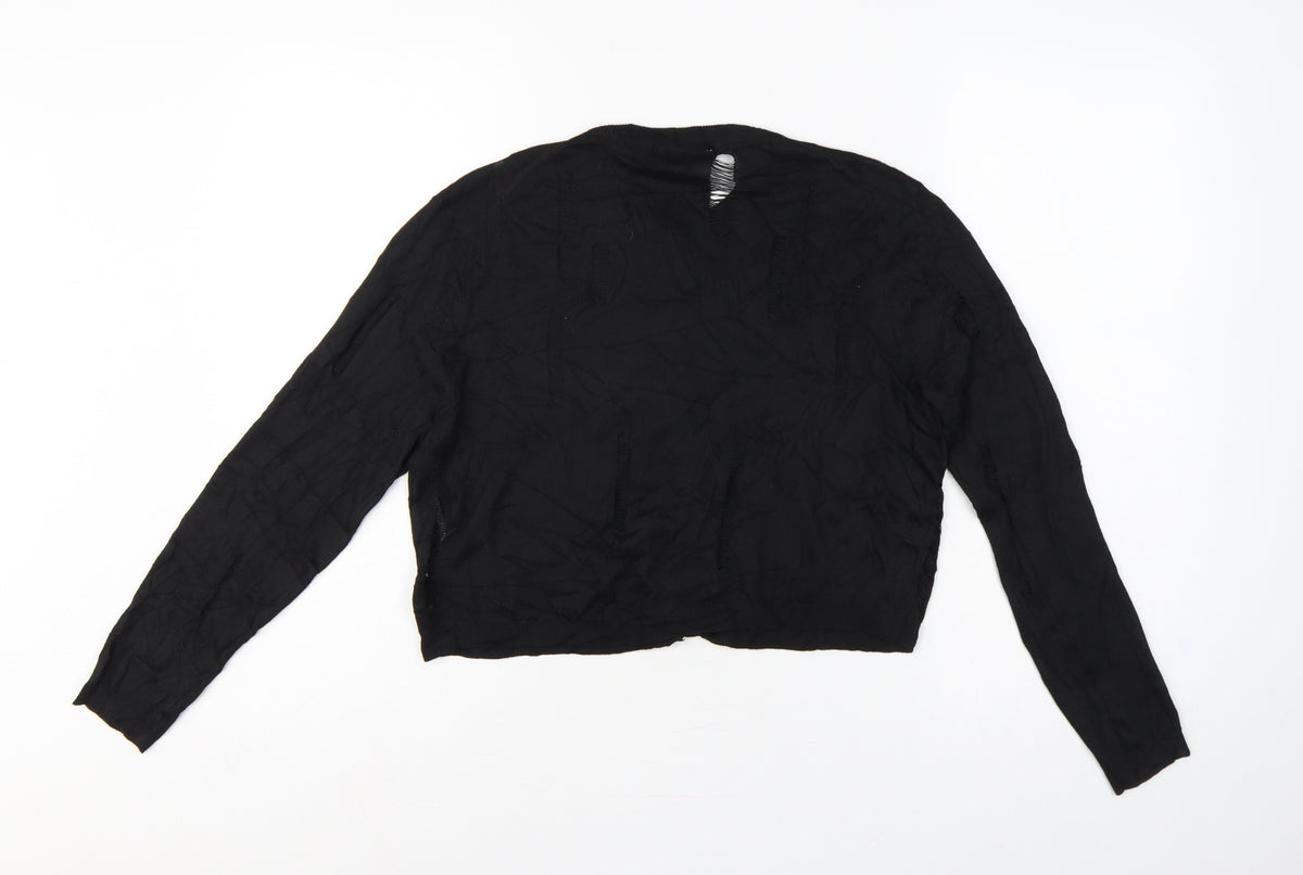 Zara Women’s Black Size 8 Cable Knit Button Cardigan Long Sleeve