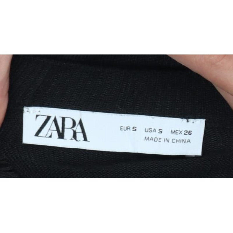 Zara Women’s Black Size 8 Cable Knit Button Cardigan Long Sleeve