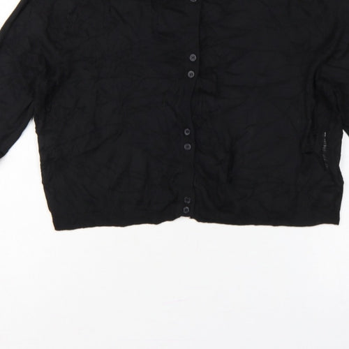 Zara Women’s Black Size 8 Cable Knit Button Cardigan Long Sleeve