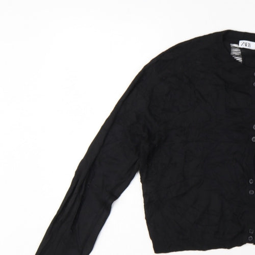 Zara Women’s Black Size 8 Cable Knit Button Cardigan Long Sleeve