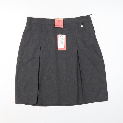 Marks and Spencer Girls Grey School Skirt 16-17 Years Regular Fit Pleated