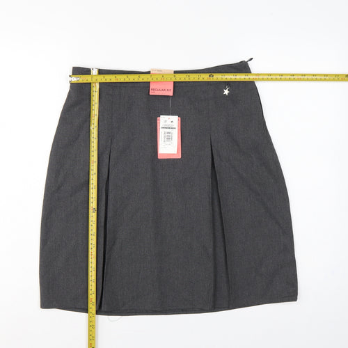 Marks and Spencer Girls Grey School Skirt 16-17 Years Regular Fit Pleated