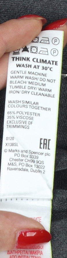 Marks and Spencer Girls Grey School Skirt 16-17 Years Regular Fit Pleated