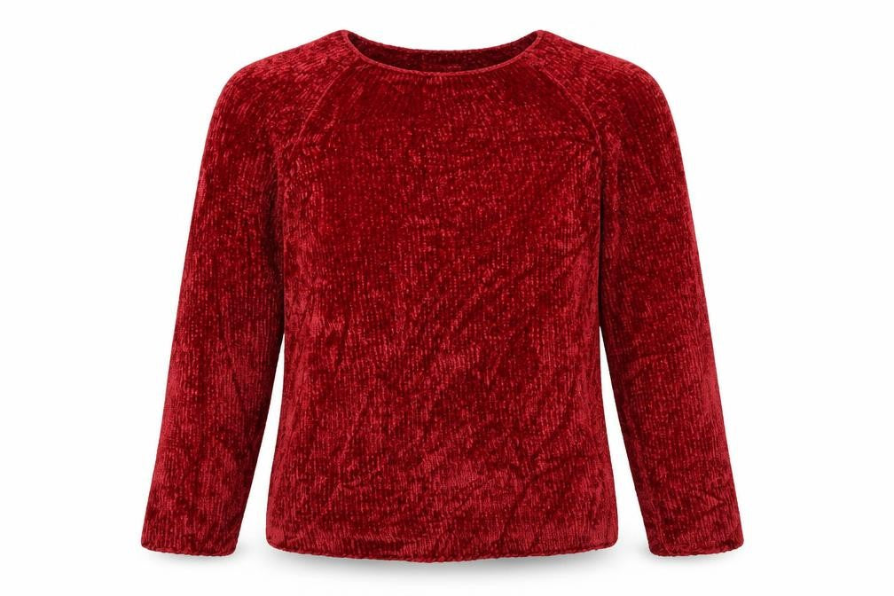 Front view of Next Women Red L Chenille Knit Raglan Crew Neck jumper