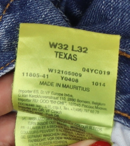 Wrangler Texas Men’s Blue W32 L32 Regular Straight Leg Jeans