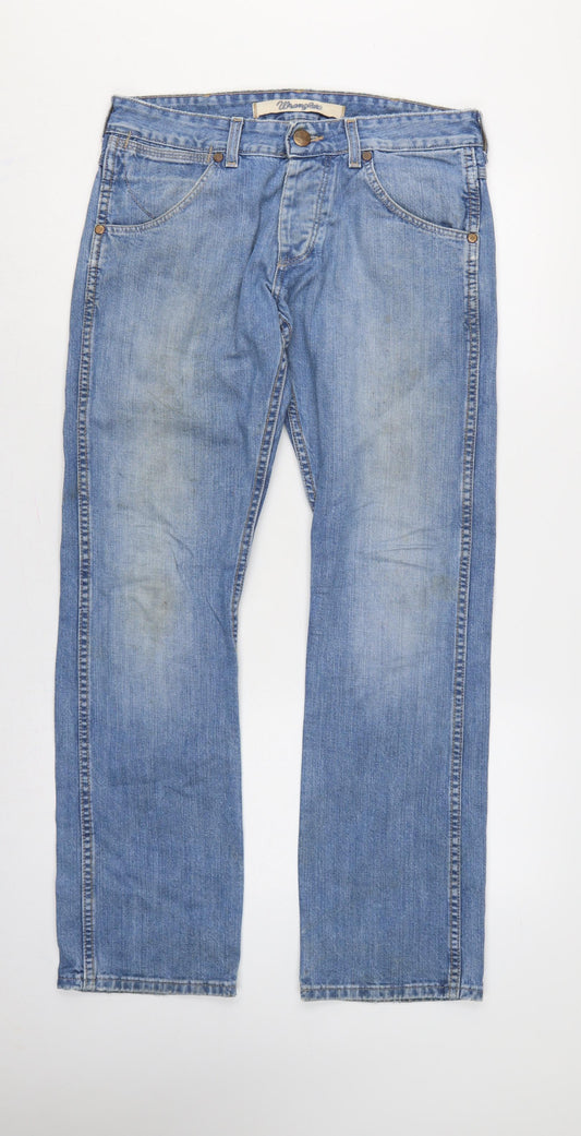 Wrangler Men’s Blue W32 L32 Crank Regular Straight Leg Jeans