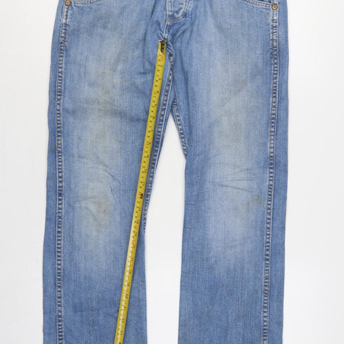 Wrangler Men’s Blue W32 L32 Crank Regular Straight Leg Jeans