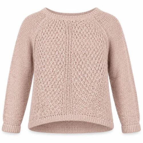 Next Women Pink UK 14 Open Knit Crew Neck Raglan Jumper