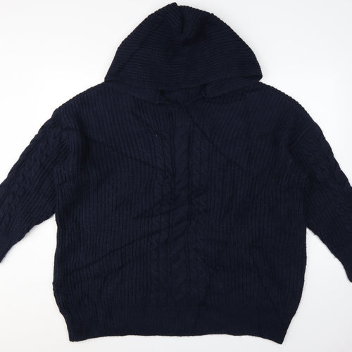 M&S Women’s Navy XL Cable Knit Roll Neck Heavyweight Jumper