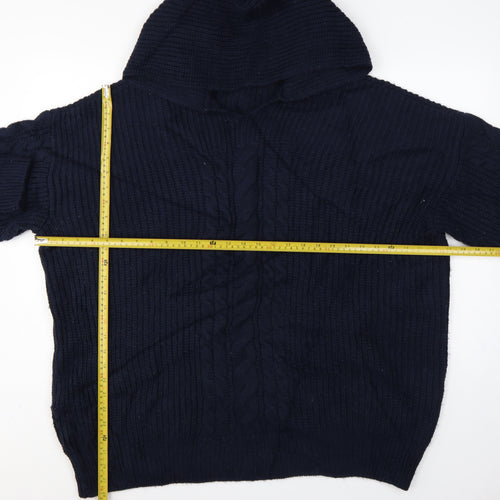 M&S Women’s Navy XL Cable Knit Roll Neck Heavyweight Jumper