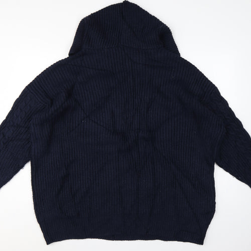 M&S Women’s Navy XL Cable Knit Roll Neck Heavyweight Jumper