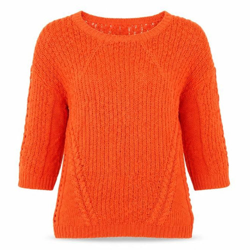 Per Una Weekend Women’s Orange UK 10 Cable Knit Round Neck Jumper