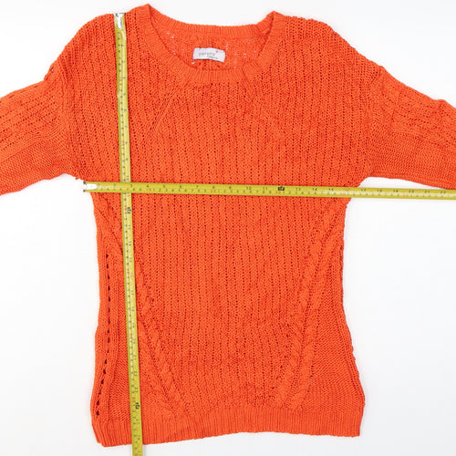 Per Una Weekend Women’s Orange UK 10 Cable Knit Round Neck Jumper