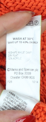 Per Una Weekend Women’s Orange UK 10 Cable Knit Round Neck Jumper