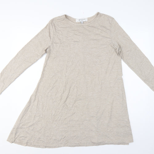 Grape London Women’s Beige L Swing Jersey Dress Long Sleeve