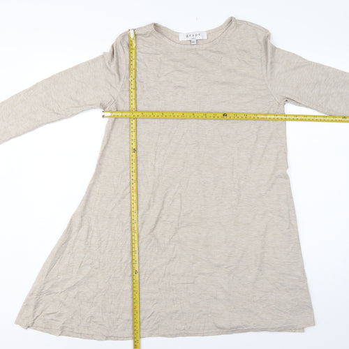 Grape London Women’s Beige L Swing Jersey Dress Long Sleeve