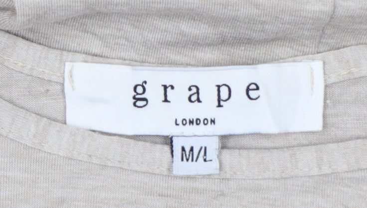 Grape London Women’s Beige L Swing Jersey Dress Long Sleeve