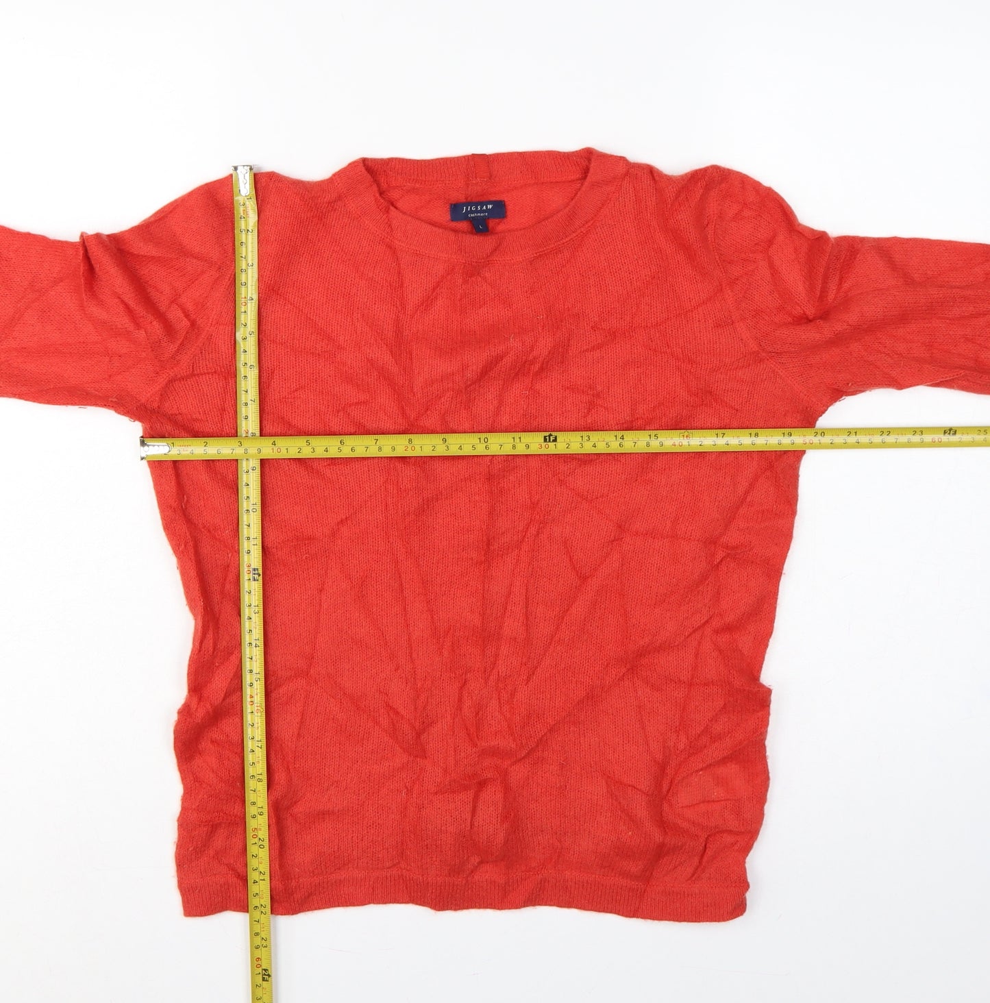 Jigsaw Women’s Red Cashmere Crew Neck Long Sleeve Pullover Jumper L