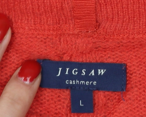Jigsaw Women’s Red Cashmere Crew Neck Long Sleeve Pullover Jumper L