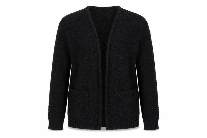 Topshop Tall Women’s Black Bouclé Knit Open Cardigan UK 10