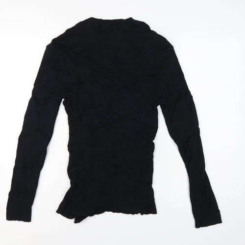 After Six Women’s Black Size 2 V-Neck Ruffle Rhinestone Cardigan
