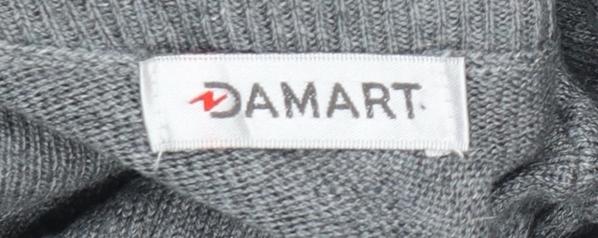 Damart Women Grey Roll Neck Pullover Jumper UK 16 Viscose Wool Knit