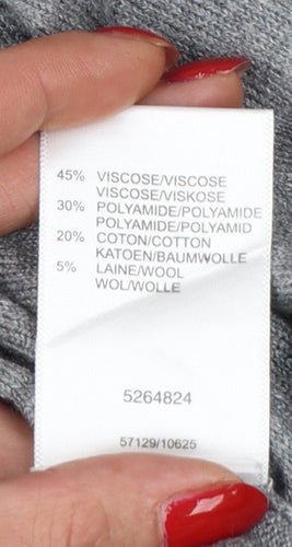 Damart Women Grey Roll Neck Pullover Jumper UK 16 Viscose Wool Knit