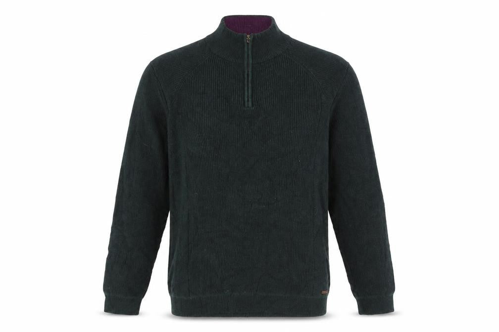 Ted Baker Men's Green L Half Zip High Neck Knit Jumper