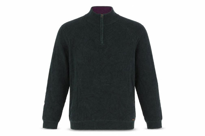 Ted Baker Men's Green L Half Zip High Neck Knit Jumper