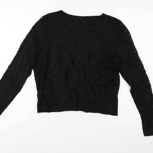 Marks and Spencer Women Black UK 14 Sequin Knit Long Sleeve Cardigan