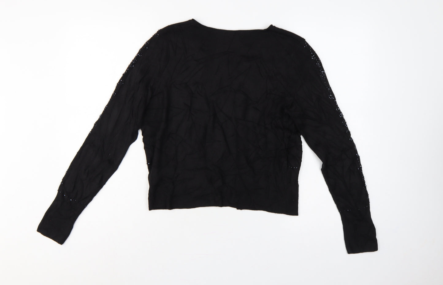 Marks and Spencer Women Black UK 14 Sequin Knit Long Sleeve Cardigan