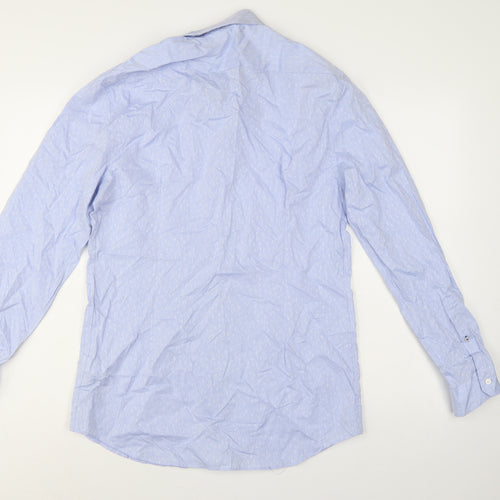 Marks & Spencer Autograph Men Blue M Slim Floral Cotton Shirt