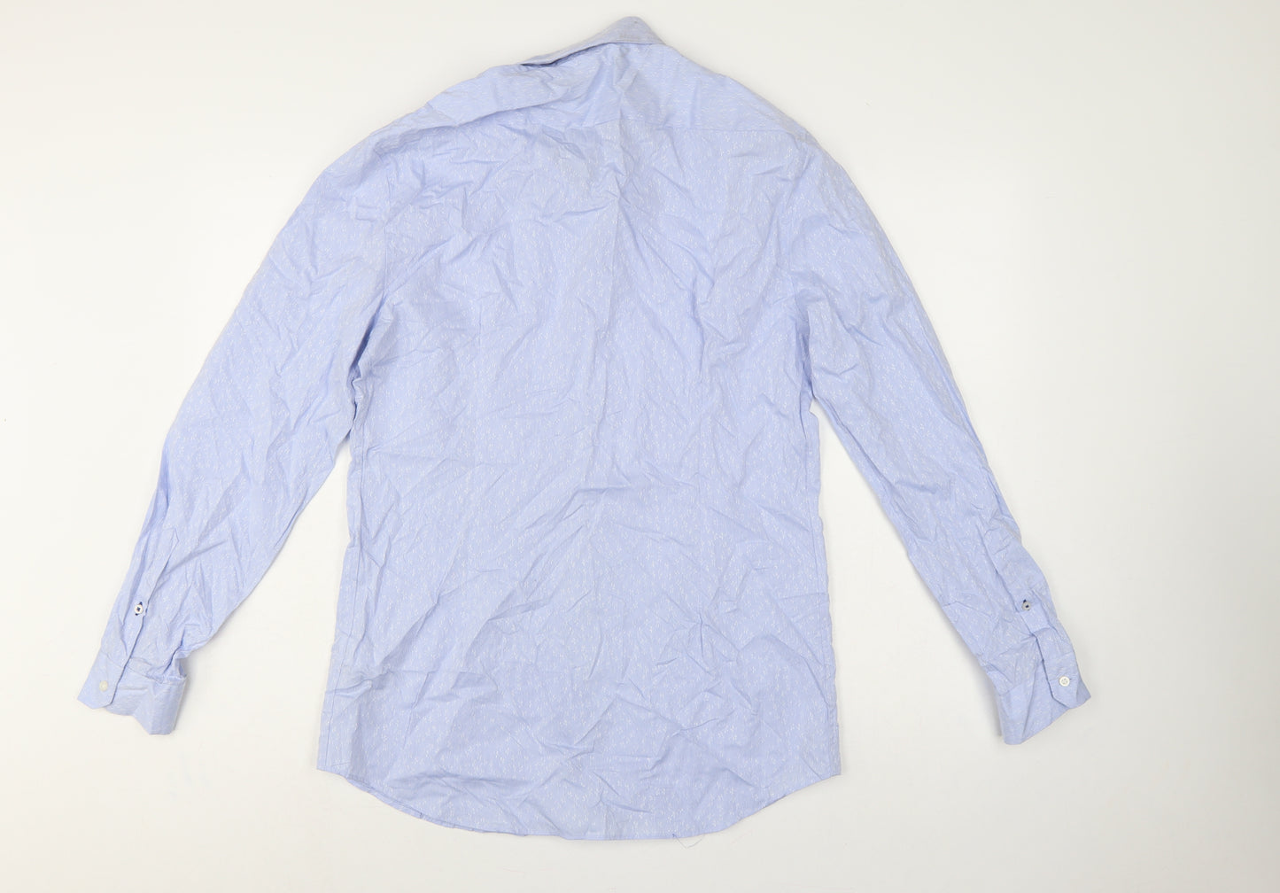 Marks & Spencer Autograph Men Blue M Slim Floral Cotton Shirt