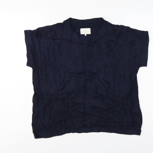 Nümph Women’s Navy Blue Size S Short Sleeve Crew Neck Viscose Knit Jumper