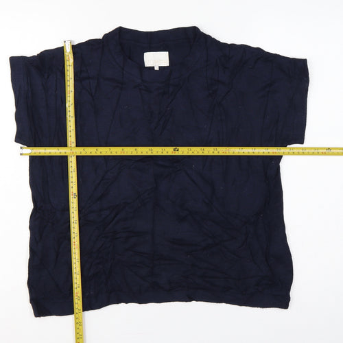 Nümph Women’s Navy Blue Size S Short Sleeve Crew Neck Viscose Knit Jumper