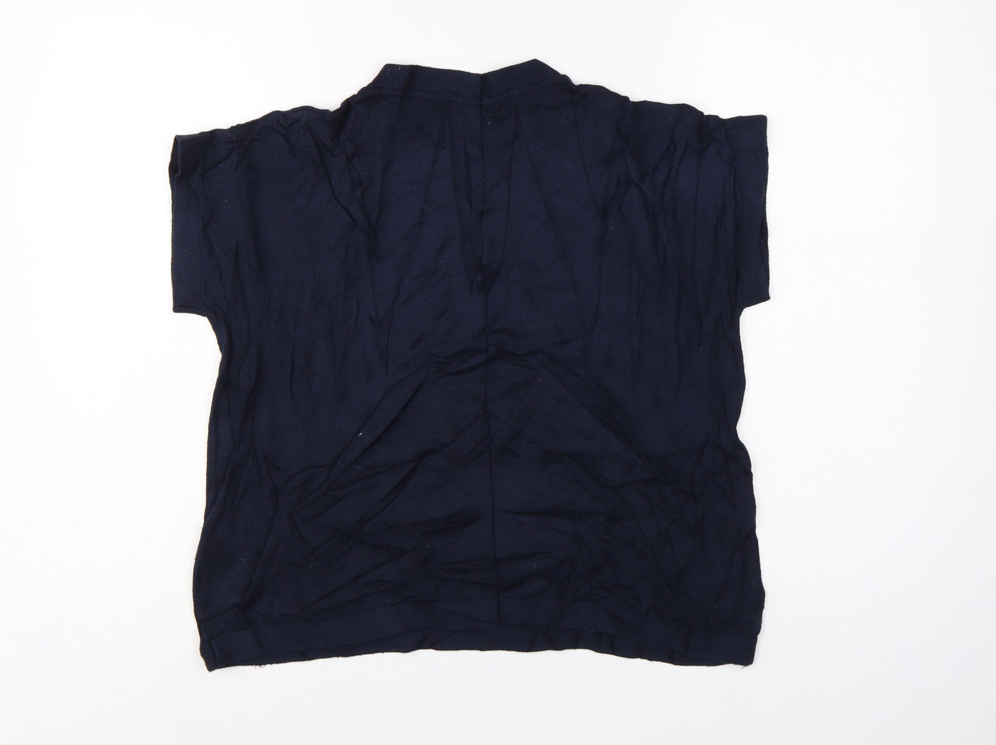 Nümph Women’s Navy Blue Size S Short Sleeve Crew Neck Viscose Knit Jumper