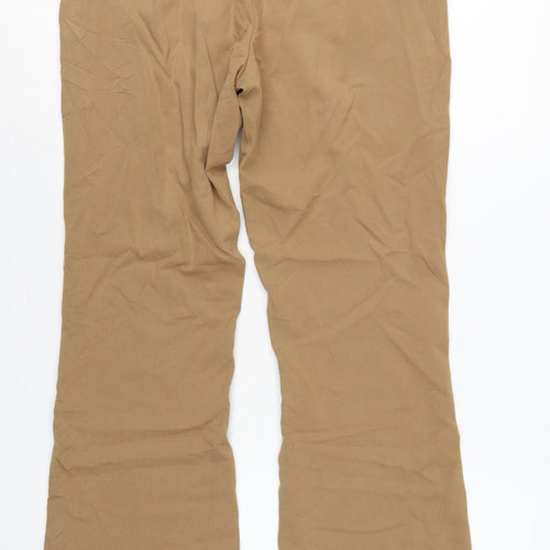 Marks and Spencer Women Beige UK 10 Long Flared Tailored Trousers