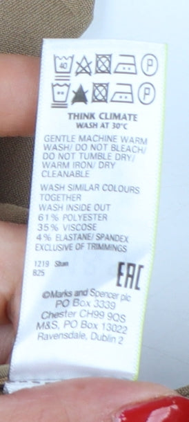 Marks and Spencer Women Beige UK 10 Long Flared Tailored Trousers