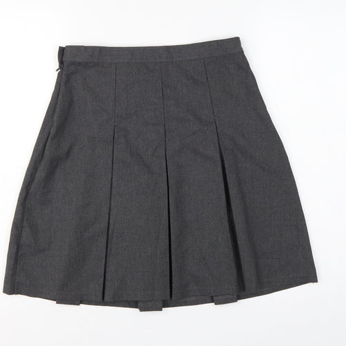 Marks & Spencer Girls Grey Plus Fit Pleated School Uniform Skirt 11-12 Years