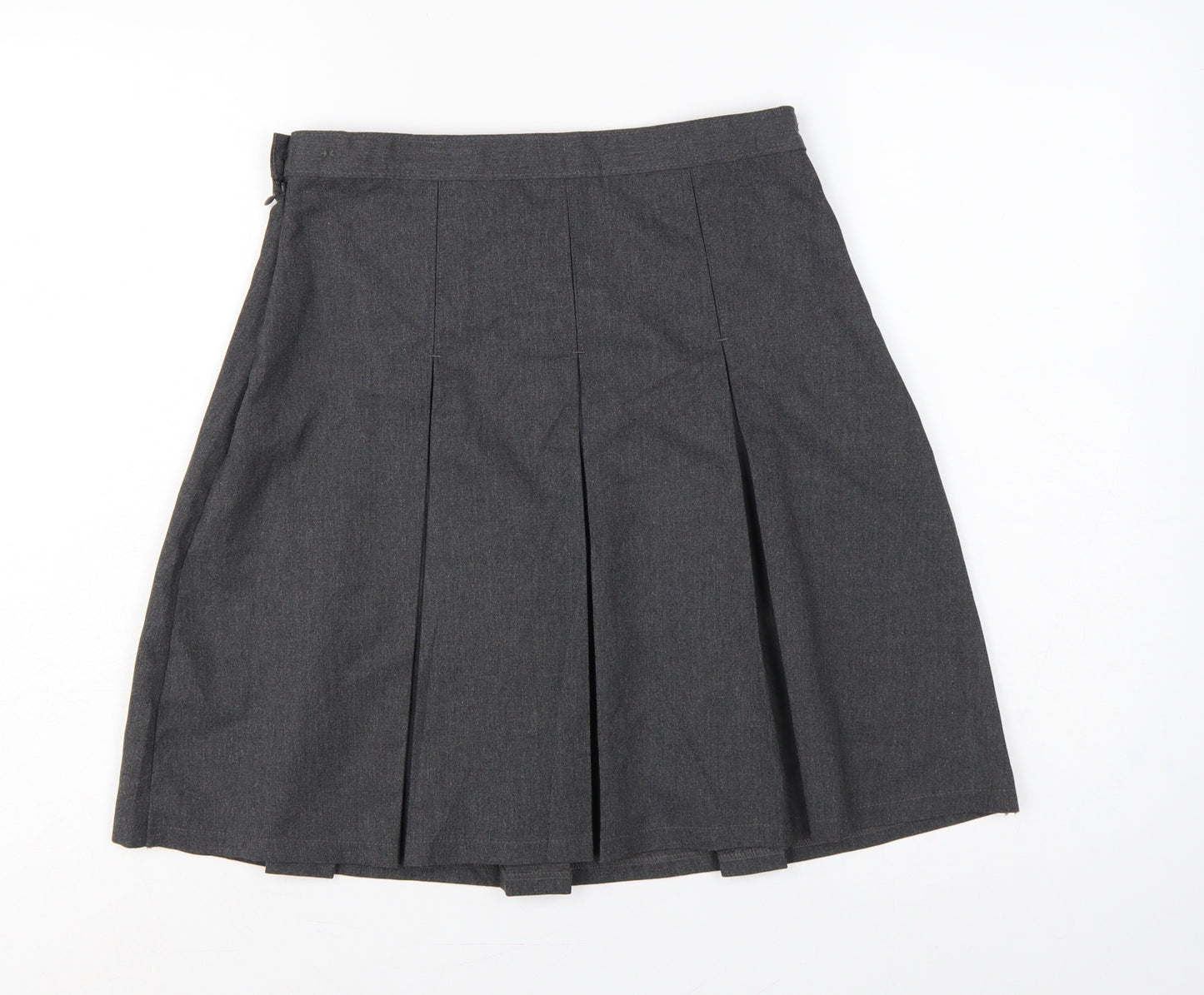 Marks & Spencer Girls Grey Plus Fit Pleated School Uniform Skirt 11-12 Years