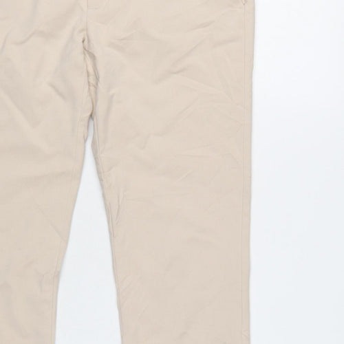 Zara Women Beige UK 12 Tailored Tapered Dress Trousers
