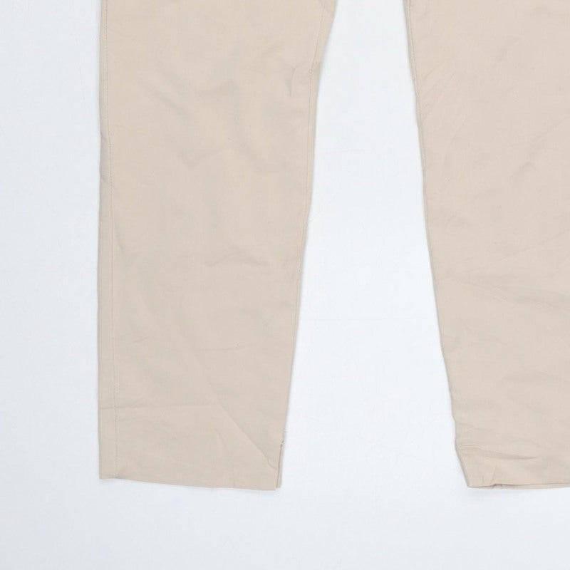Zara Women Beige UK 12 Tailored Tapered Dress Trousers
