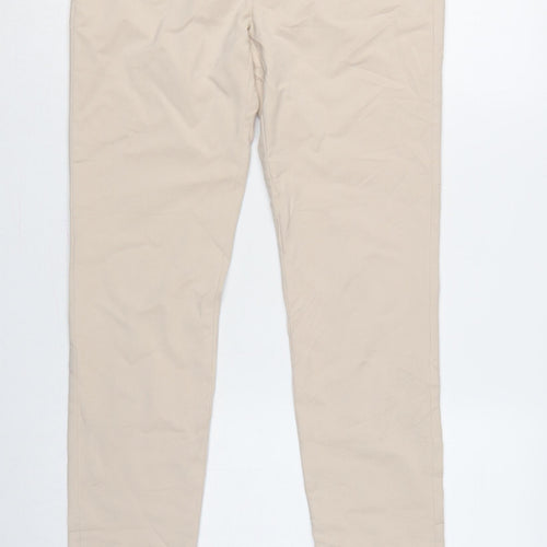 Zara Women Beige UK 12 Tailored Tapered Dress Trousers