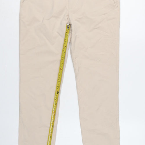 Zara Women Beige UK 12 Tailored Tapered Dress Trousers