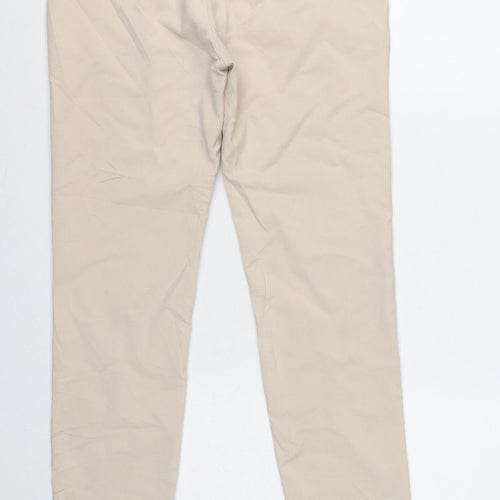 Zara Women Beige UK 12 Tailored Tapered Dress Trousers