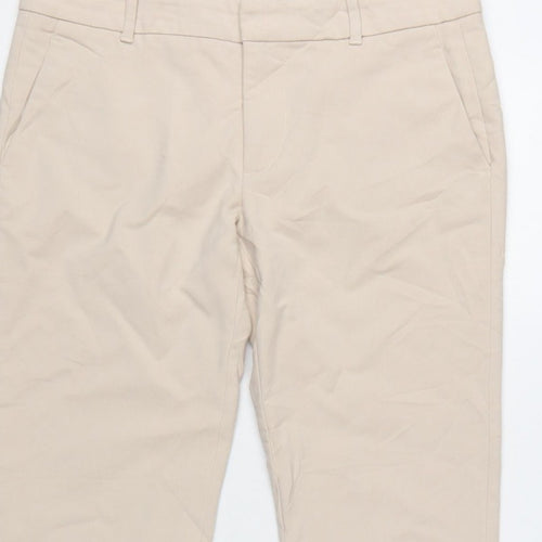 Zara Women Beige UK 12 Tailored Tapered Dress Trousers
