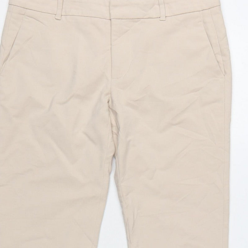 Zara Women Beige UK 12 Tailored Tapered Dress Trousers